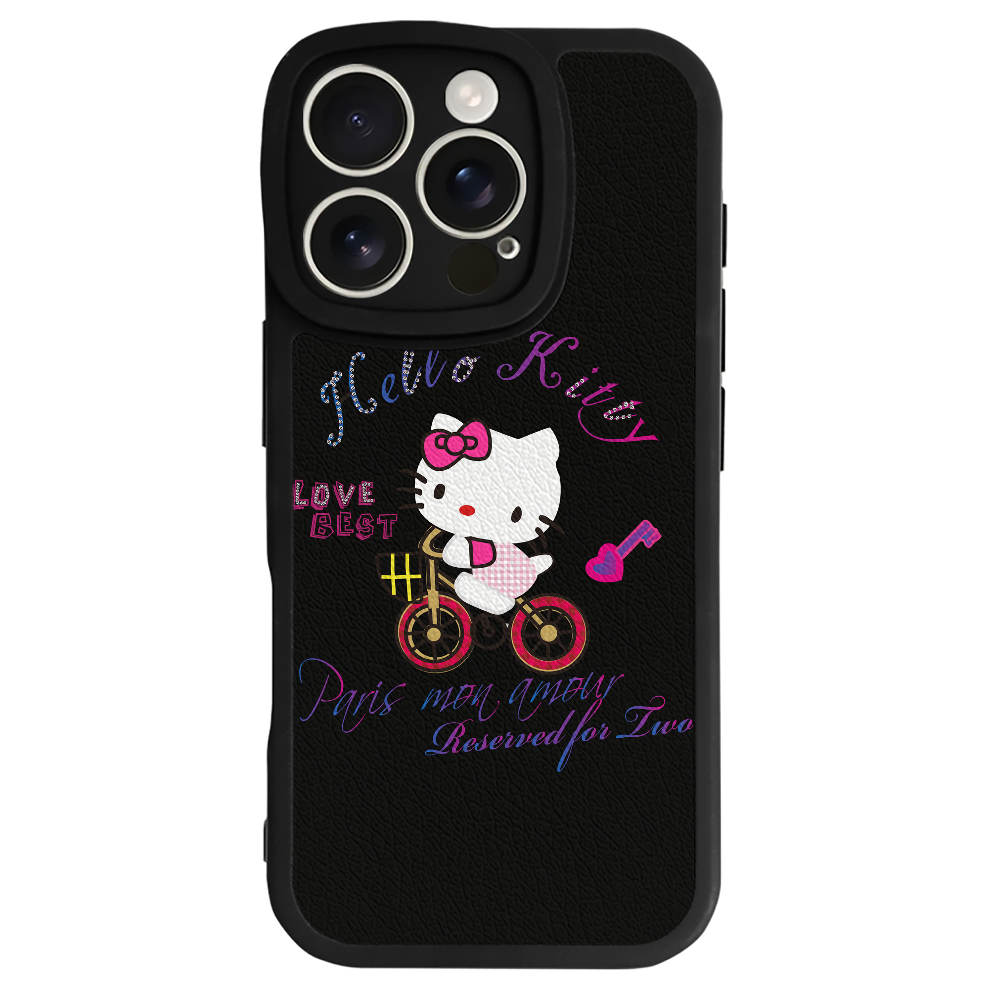 （画像用） Hello Kitty ハローキティ 【iPhone 16シリーズ対応】シリコンスマホケース（レザー調） 材質：シリコン